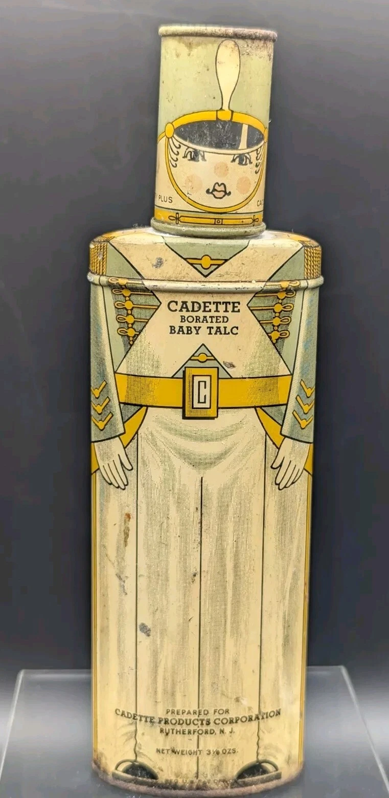 Cadette Baby Talcum Powder Tin Shaped Like A Toy Soldier 1930s/40s Nice
Opens in a new window or tab