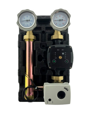 Pumpengruppe mit 3 Wege Mischer mit Hocheffizienzpumpe 25-60 Energie A+