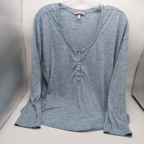 Victoria’s Secret Shirt blau langarm Henley leicht Größe M