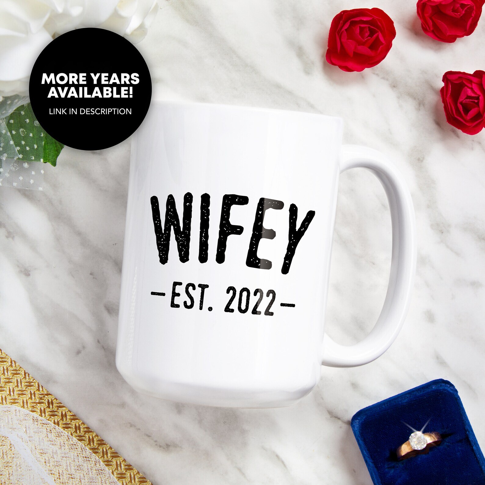 Wifey Est 2022 Coffee Mug Promoted To Wifey New Wife Gift Wifey To Be Future