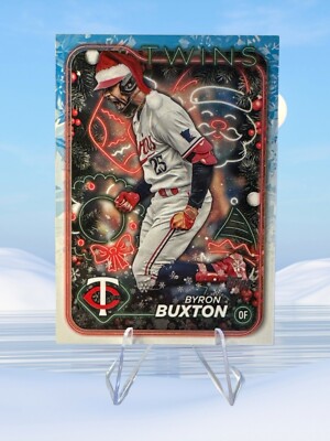2024 Topps Holiday Byron Buxton SP Image Variation - Santa Hat   Twins