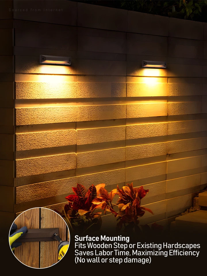 6 Pack 5CCT 8 Inch LED Low Voltage Step Lights, 12-24V AC/DC Deck Light - Image 3 of 4