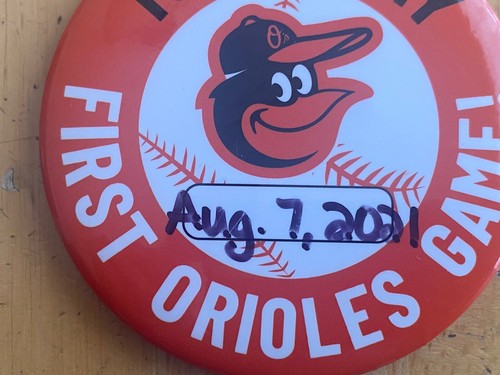MLB Baltimore Orioles Camden Yards 2021 First Baseball Game Collector Button - Picture 3 of 4