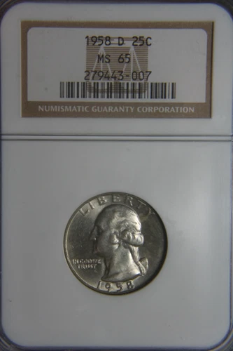 1958-D  25c Washington Quarter - NGC MS65