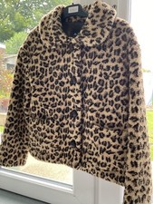 Bnwt Me Jane Faux Fur Leopard Print Jacket