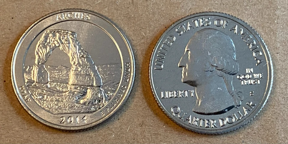 USA: Arches National Park Quarter 2014, Utah, Mint S - Bild 1 von 1
