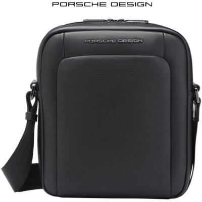 Porsche Design Roadster XS men's black leather small crossbody bag