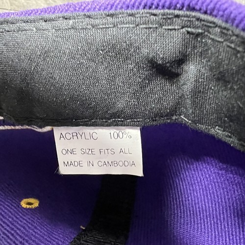 Vintage LA LAKERS 2002 Championship 3-Peat Black Strap Back Hat Purple Kobe Shaq - Picture 11 of 11