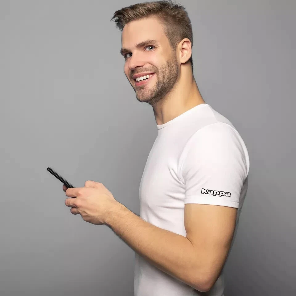 Pack T-shirt Uomo KAPPA Maglietta Intima Slim Fit Cotone Maglia Mezza Manica - Immagine 4 di 4