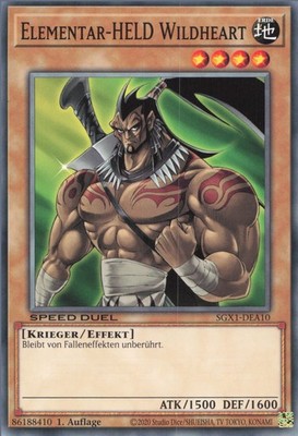 YuGiOh Elementar-HELD Wildheart SGX1-DEA10 Common Neu 1st
