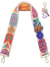 Purse Strap Replacement Crossbody Flower Embroidery 2 in Wide