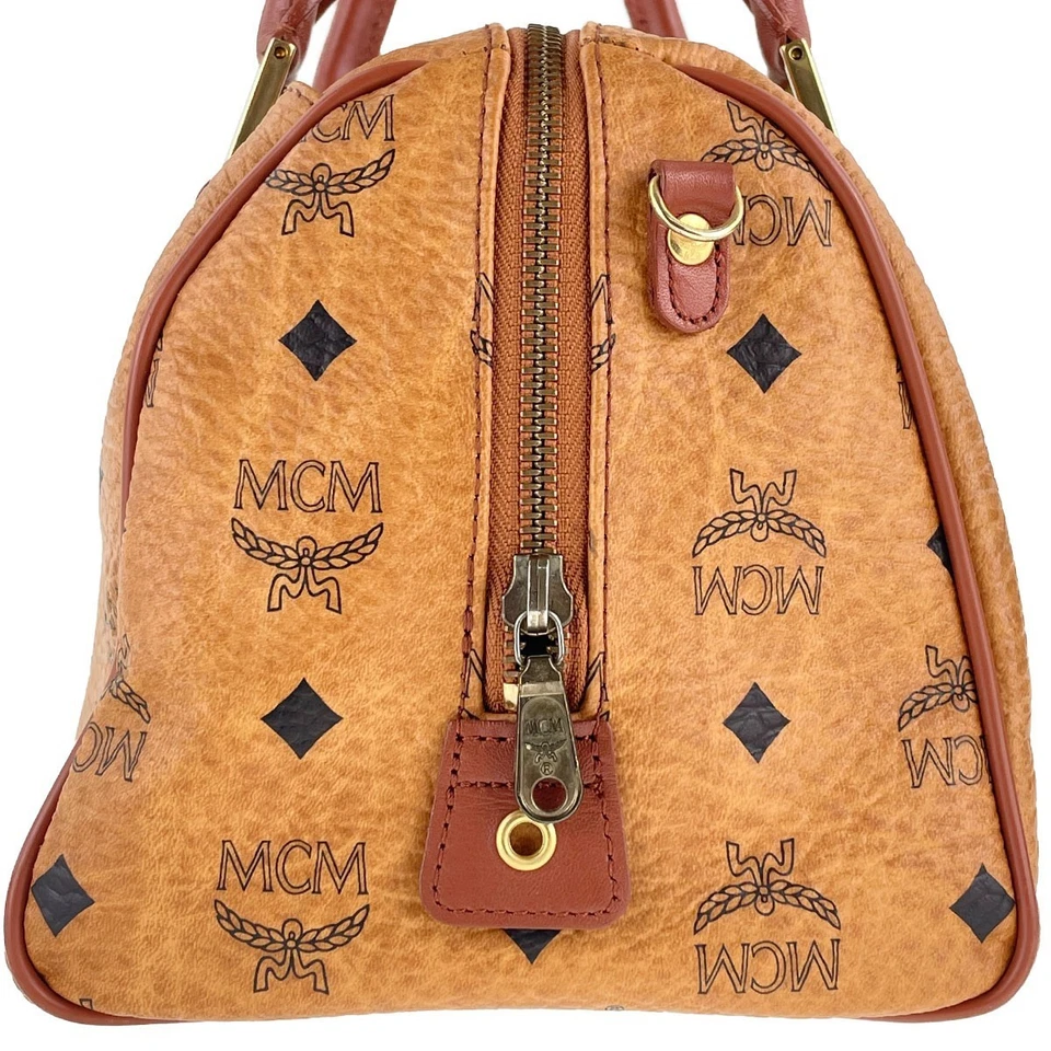 MCM Visetos Cuero PVC Tela Marrón Bolso 3530 - Imagen 4 de 4