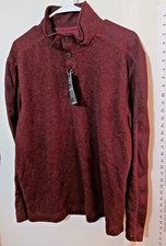 Van Heusen Men's LARGE classic fit long sleeve pull over sweater Burgundy BB2