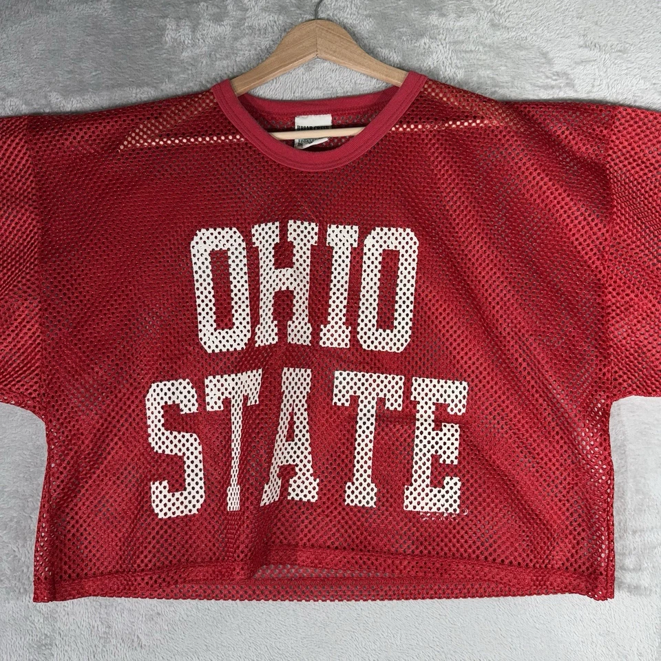 Camiseta de Colección Ohio State Buckeyes Malla Talla L Roja Años 90 Recortada NCAA Fútbol EE. UU. Foto 2 de 4