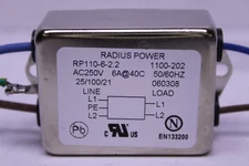 Radius Power RP110-6-2.2 Compact Single Stage Power Line Filter 6A