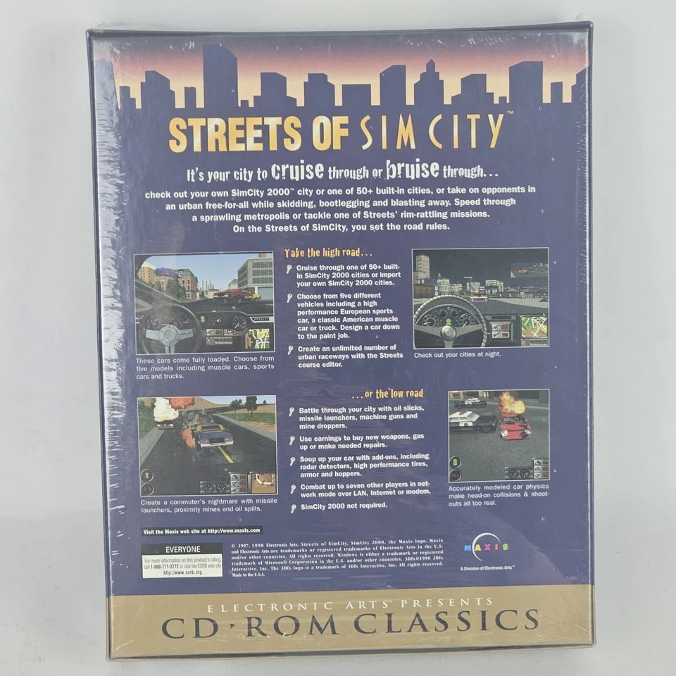 Maxis 1997/98 - Streets of Sim City - Big Box - PC CD-ROM - New - Sealed - Image 3 of 4