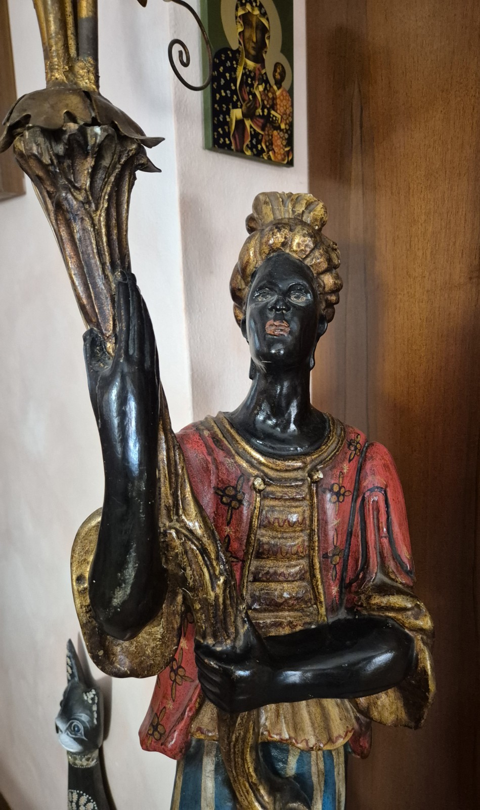 Lampada da terra stile barocco veneziano “MORO DI VENEZIA” anni 80 foto 4