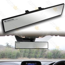 Broadway 400mm Wide Flat Interior Clip On Rear View Clear Mirror Universal