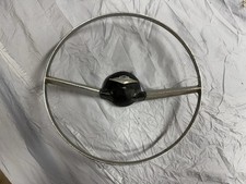 1955 1956 Chevy 210 Steering Wheel Chrome Horn Ringhorn Button Used Original