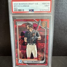 Bryce Eldridge Bowman Chrome Draft Sapphire Red 5/5 book end RC Giants PSA 9