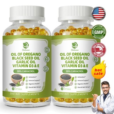 Oregano Oil Capsules w/Black Seed Oil,Antioxidant, Immune &Digestive Support