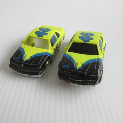 Slot Car Lot Of 2 Nascar Life Like Yellow #46 Blue Race Car Parts AS IS (WD12-92