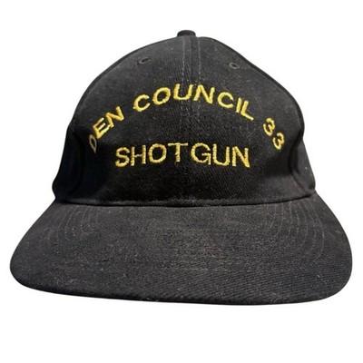 Vintage Otto Cap Black Hat Den Council 33 Shotgun Gold Embroidered Adjustable
