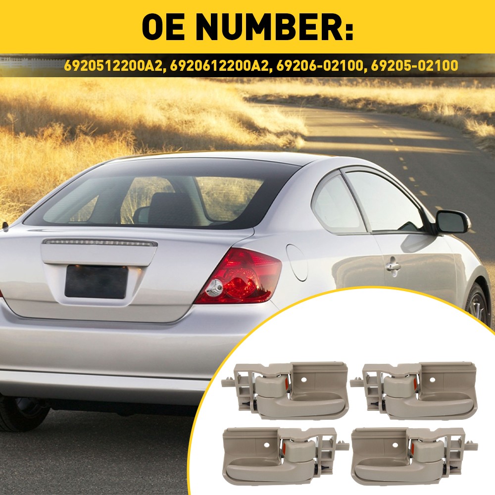 Set of 4 Interior Inside Inner Door Handle Beige For Toyota Corolla 2003-2008