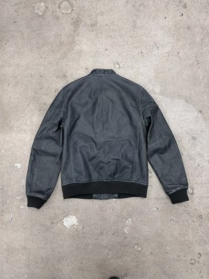 ジャケット・アウター PUMA Vintage Loose Leather Bomber Jacket Vintage Rare Puma Leather Jacket Motostyle Perforated size Medium