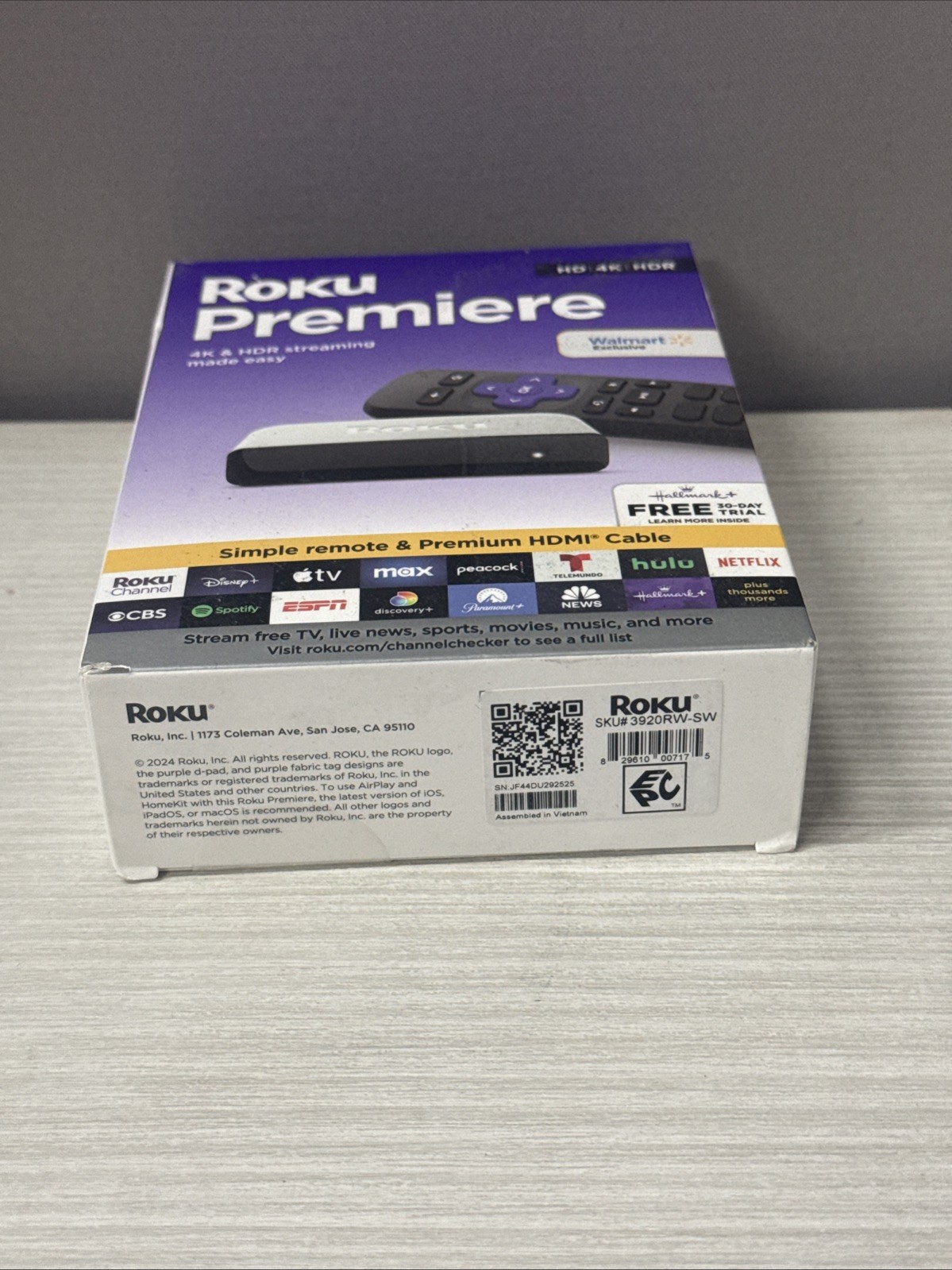 2024- Roku Premiere-HD/4K/HDR  Streaming Device- SKU# 3920RW-SW High Speed New**