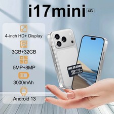 2026 Neue i17 Mini 32GB Android Smartphone Entsperrte Dual SIM 4G Handy 4,0 Zoll