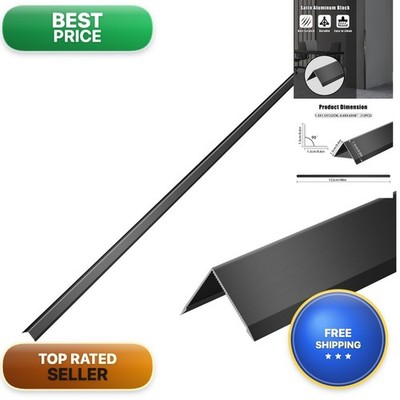 UNNAK Aluminum Alloy Black Corner Guards 12PCS 0.6x0.6X48.0 Inch L Shaped 90°