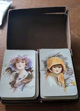 2 Complete Sets Of Playing Cards - Vintage Waddingtons Barribal Ladies - Hats