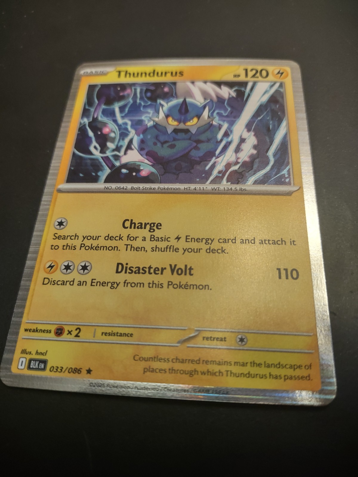 Thundurus 033/086 Sv: Black Bolt Reverse Holo Pokemon Card