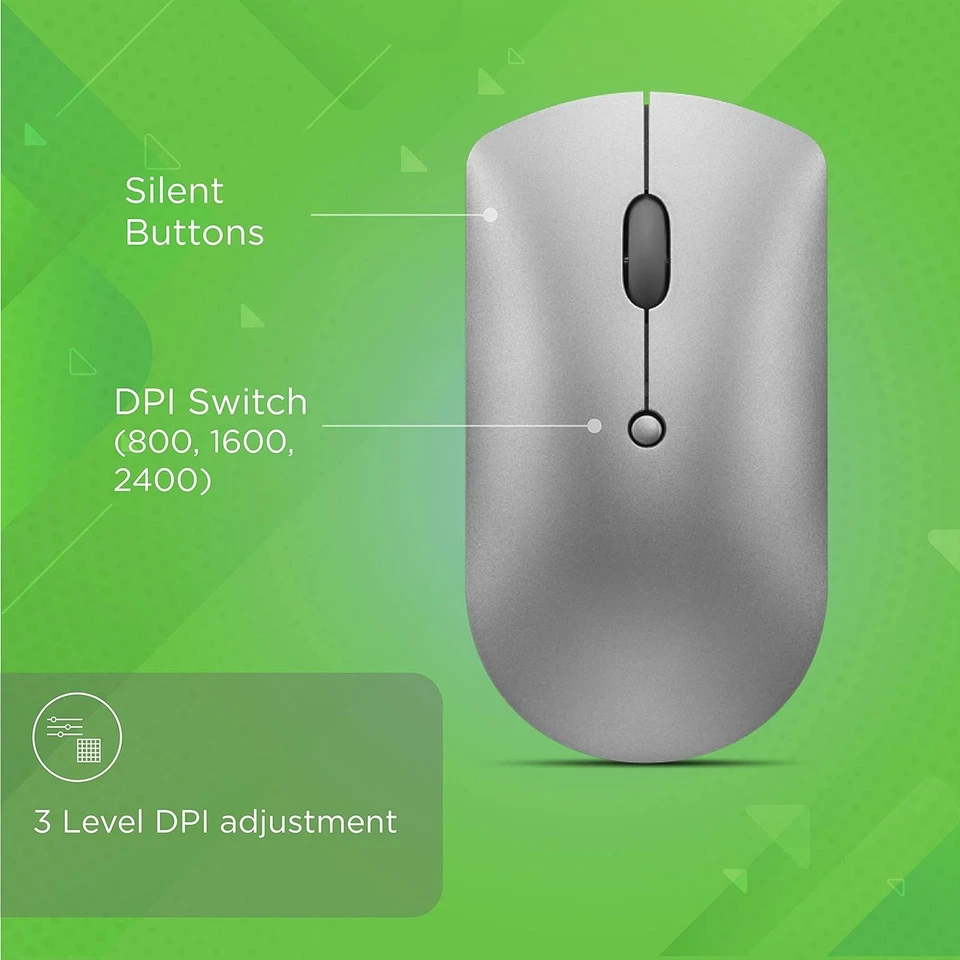 Lenovo 600 Bluetooth Silent Mouse - Grey Bluetooth Mouse (WWCB) - Image 2 of 4