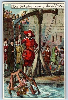 Germany Postcard Being Submerged in Water Public Humiliation Torture c1910