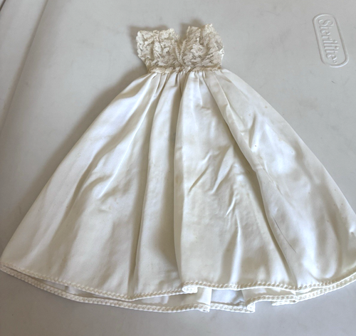 Vêtements vintage années 50 Mary Hoyer étiquetés chemise de nuit blanche négligée pour poupée 14" - Photo 4/5