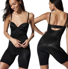 SPANX Suit Your Fancy Strapless Cupped Mid-Thigh Bodysuit XL  10156R BLK $34.99