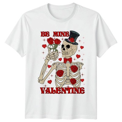 Be Mine Valentinstag T-Shirt Gothic Skelett Valentinstag Geschenk für Sie und Ihn