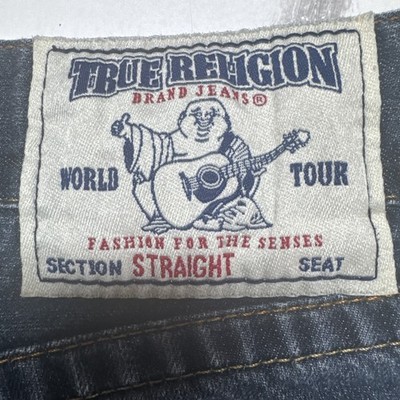 12 TRUE RELIGION JEANS 2914 サイズ30 True Religion Straight Leg Jeans Size 30 Dark Wash World Tour