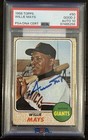 1968 Topps Willie Mays On Card Autograph PSA/DNA 2 Good Auto 10!!! HOF!!!