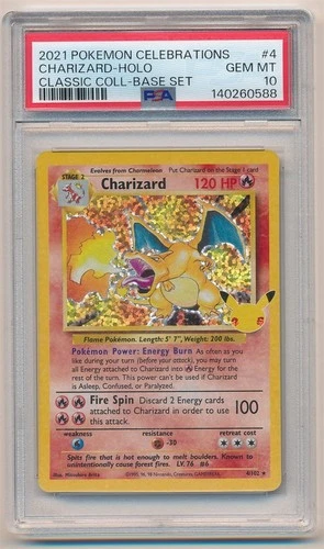 2021 POKEMON CELEBRATIONS CLASSIC COLLECTION BASE SET HOLO CHARIZARD #4 PSA 10