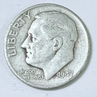 1947 ROOSEVELT SILVER DIME - 90% SILVER - CIRCULATED COIN #5070