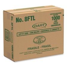 Dart 8FTL Lift 'n' Lock 8 oz. Foam Cup and Container Lids - White 1000/CT New