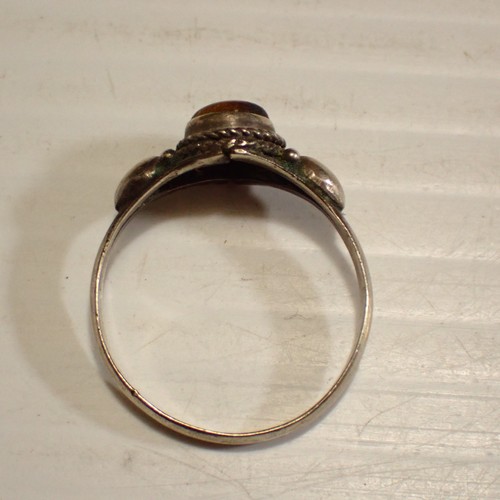 Vintage Sterling Silver Redback Spider Ring - Red Back Backed 925, R size - Picture 3 of 7