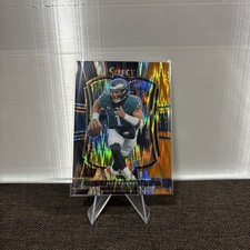 2025 Select FB Premier Level Black / Orange Prizm Shock Jalen Hurts Eagles # 190