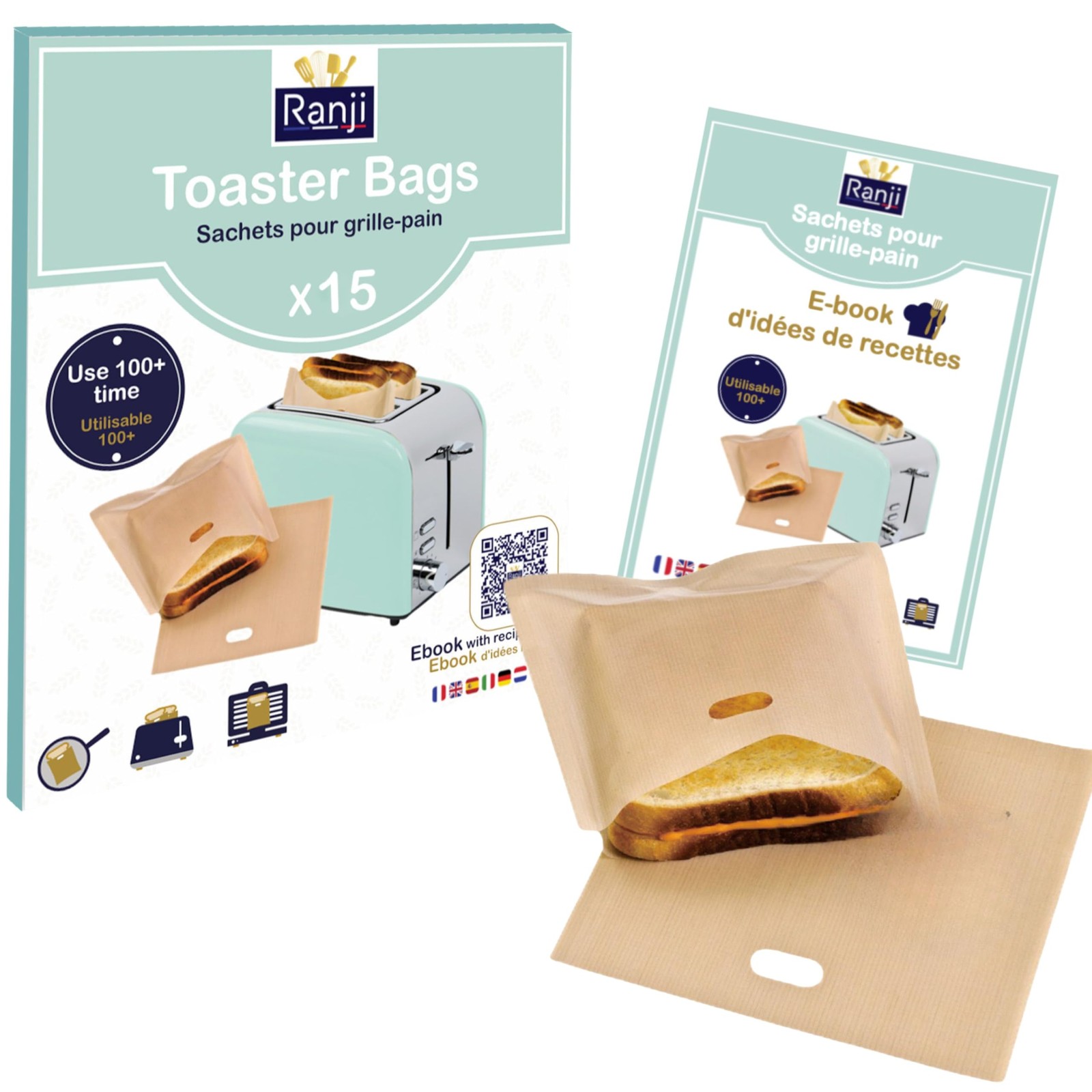 Sachets à cuisson alimentaire antiadhésifs pour éviter le fromage fondu grillé