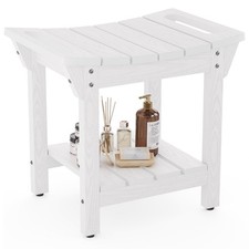 LAHAAP Waterproof Shower Bench Poly Lumber Shower Stool Shaving Legs Shower Chai