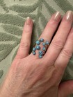 Blue Howlite Adjustable Open Cage Ring In Gold Tone — photo 5