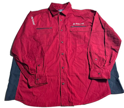 Lands' End for Delta Airlines Employee Uniform Shirt Men's XXL Maroon Vented
